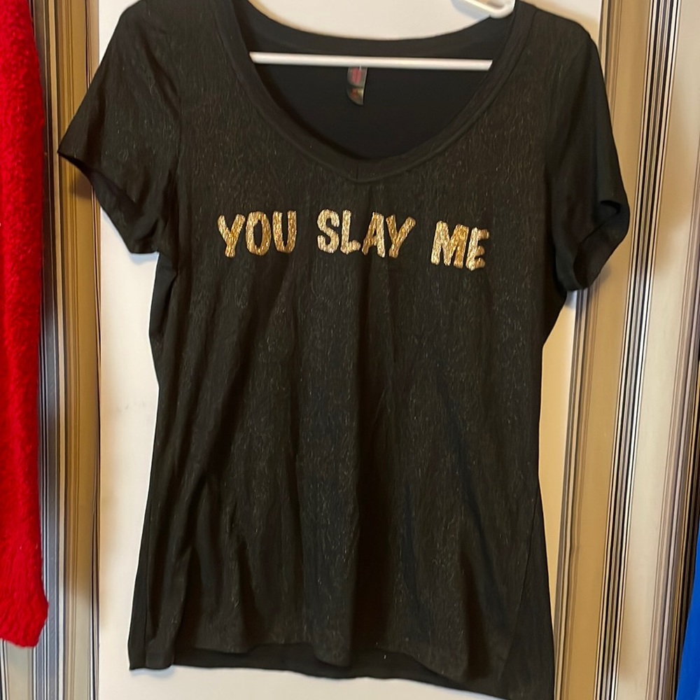 District made black/ gold sparkly shirt